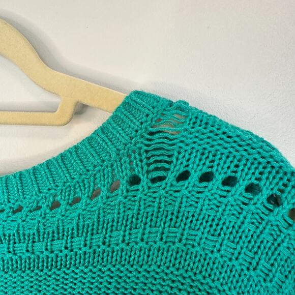 Abercrombie Kids Girls Pullover Sweater Size 13/14 Open Knit Crochet Preppy - Picture 6 of 7